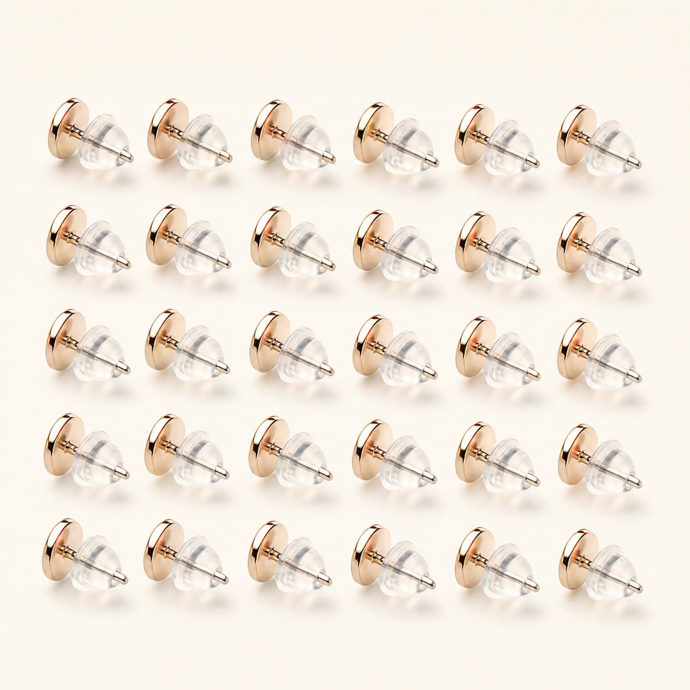 Silicone Backs, 12 Pairs, shown as a single piece