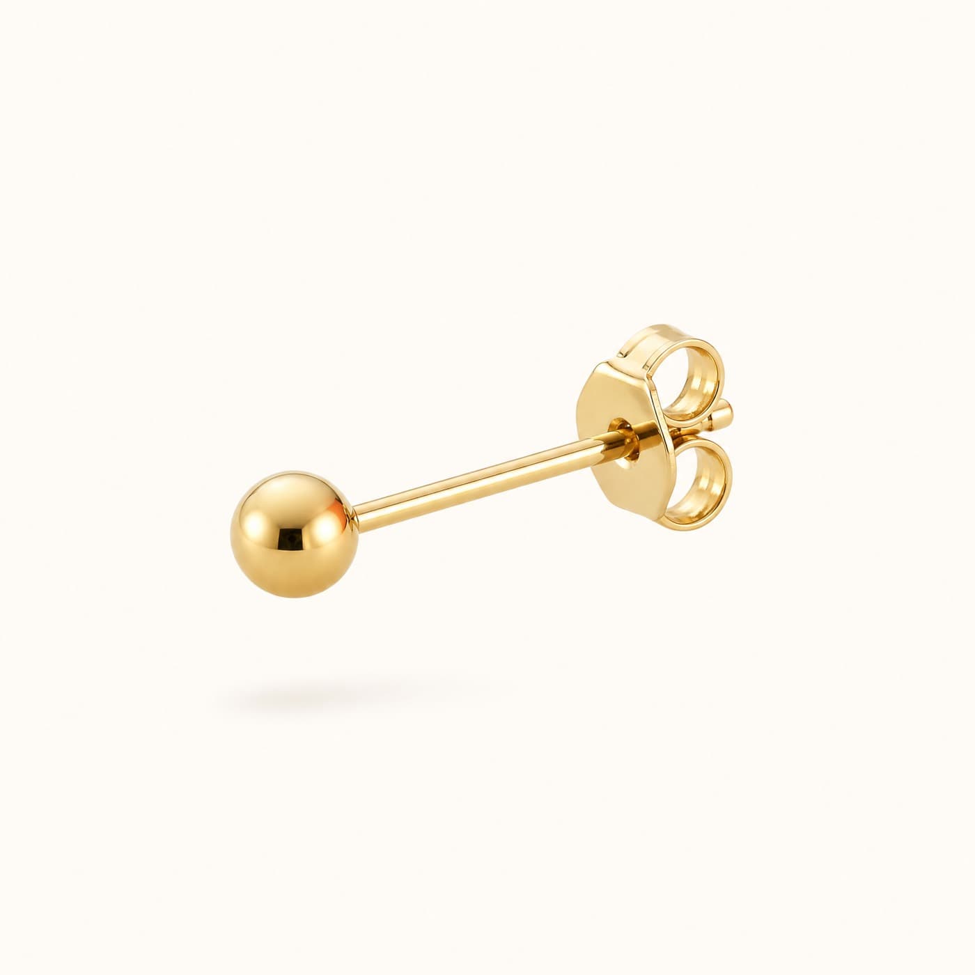 9ct Gold Ball Stud 3 mm, shown as a single piece