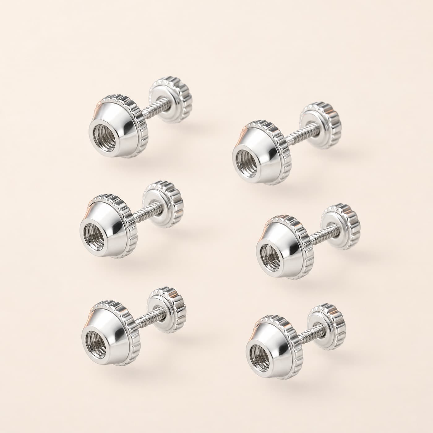 Screw-Back Set, 3 Pairs, shown as a single piece
