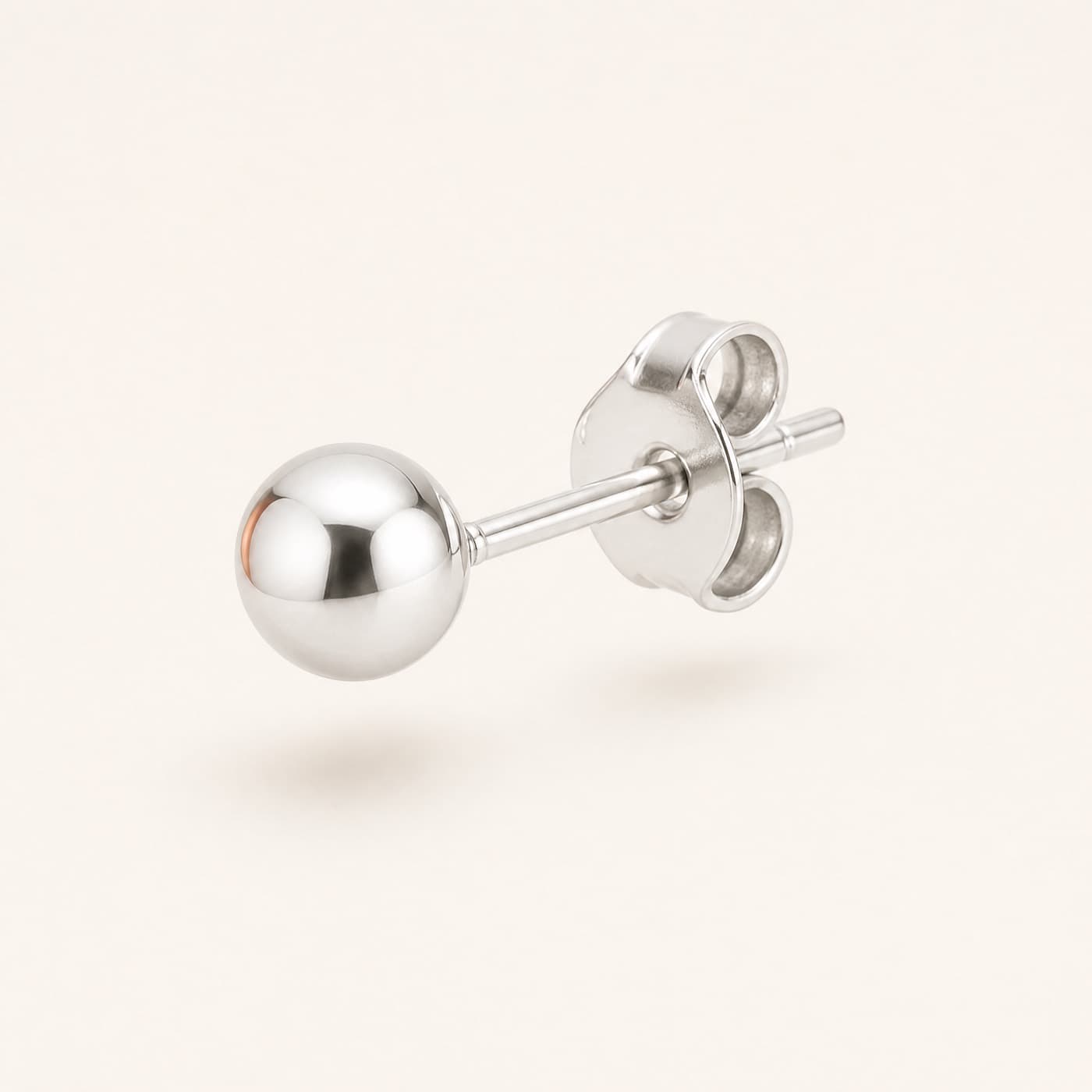 925 Silver Ball Stud 4 mm, shown as a single piece