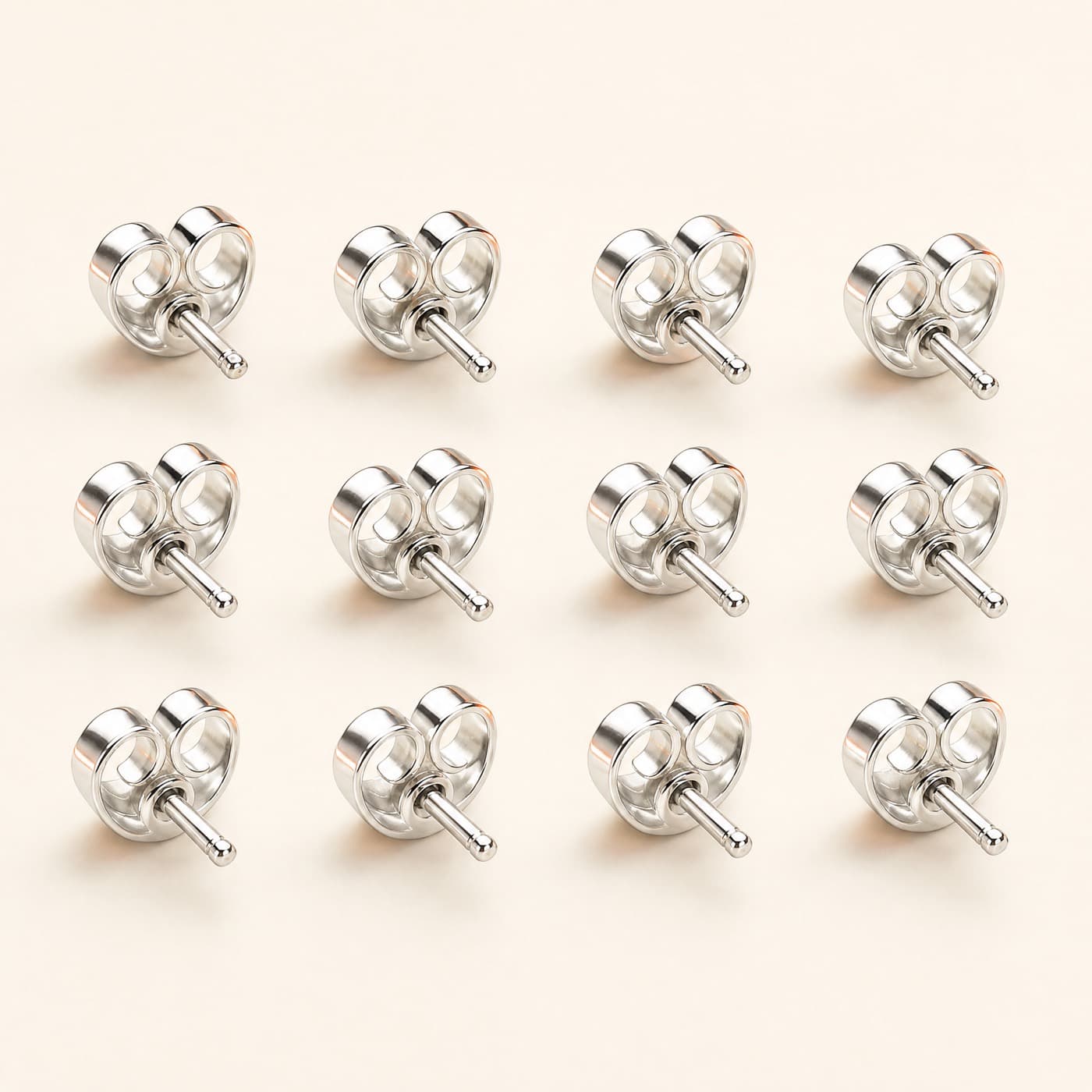 Silver Butterfly Backs, 6 Pairs, shown as a single piece