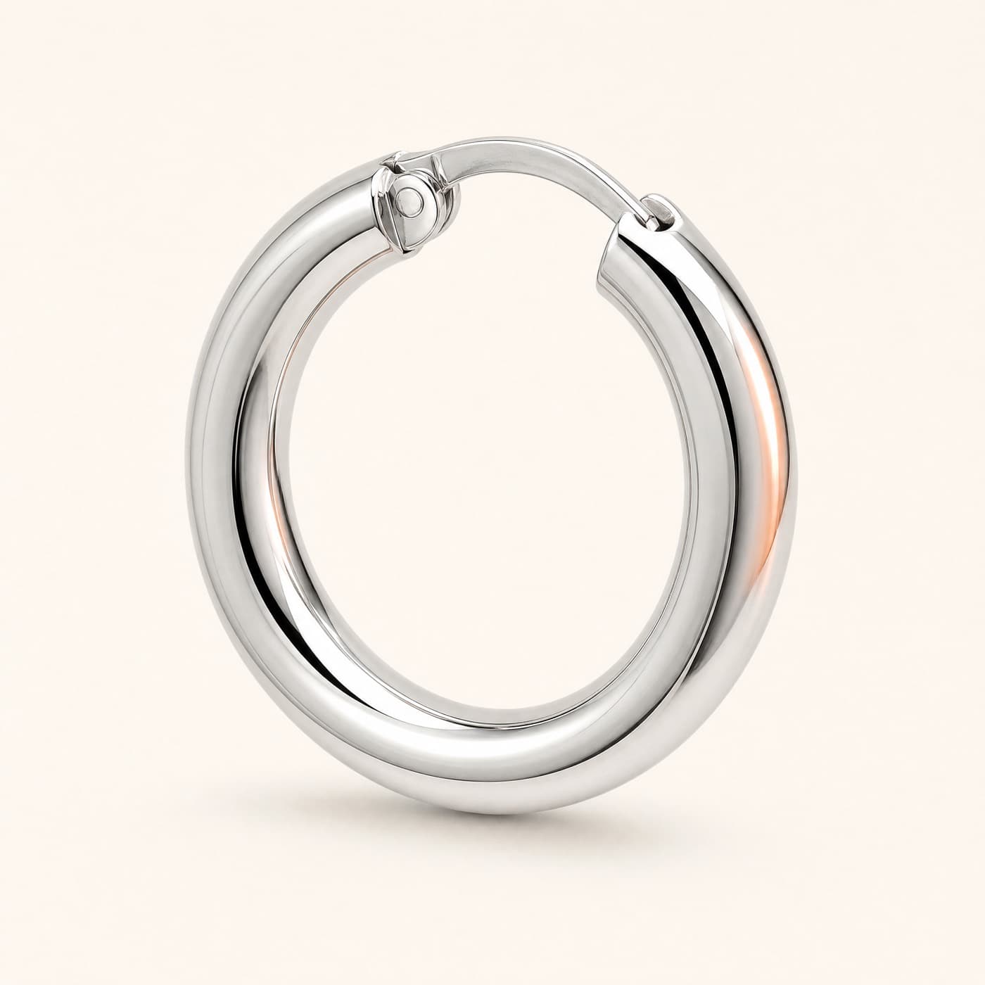925 Silver Chunky Hoop 25 mm, shown as a single piece