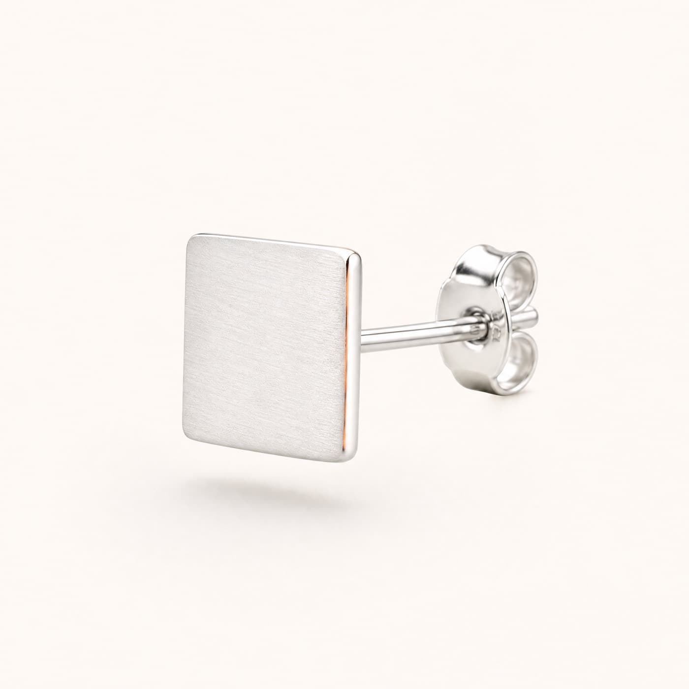 925 Silver Square Stud 5 mm, shown as a single piece