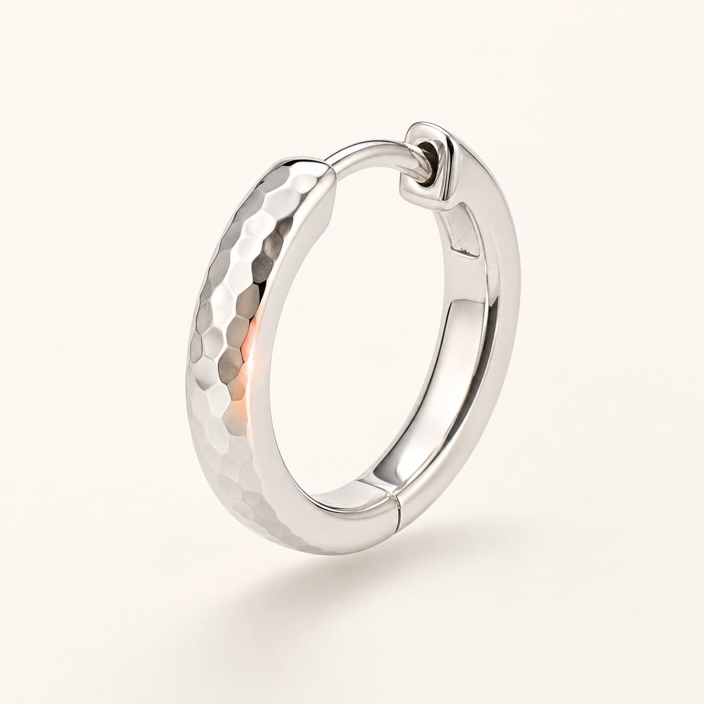 925 Silver Textured Hoop 18 mm, shown as a single piece