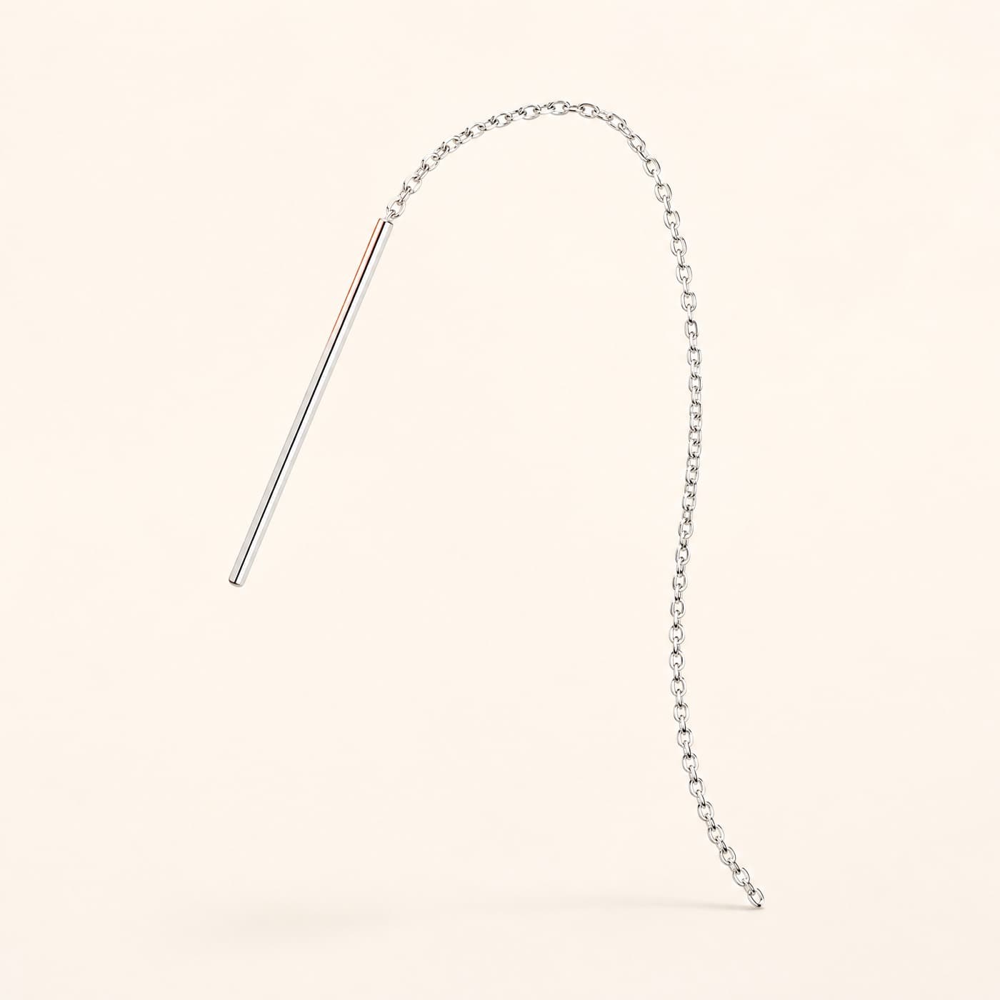 925 Silver Threader Chain 60 mm, shown as a single piece
